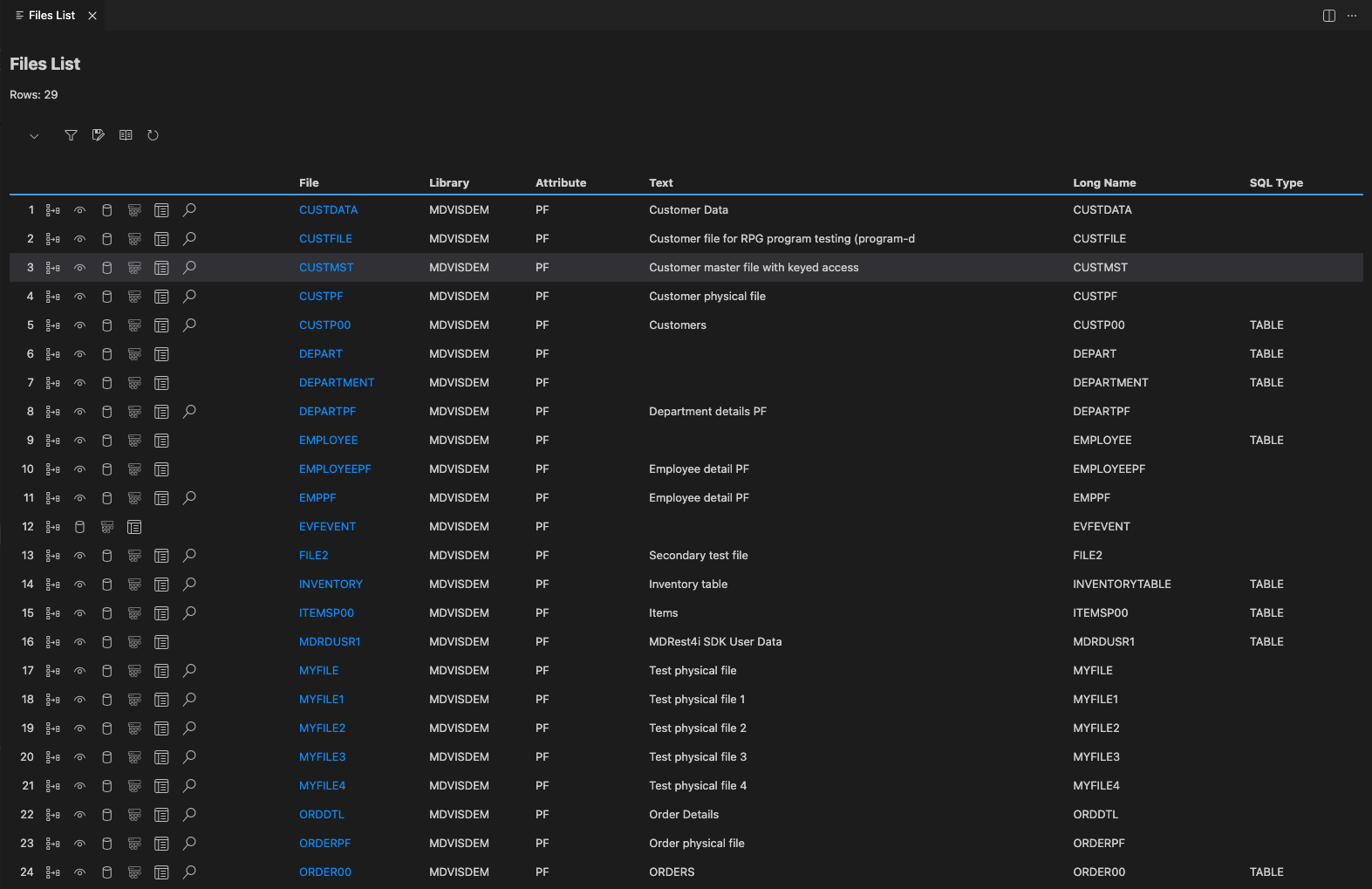 Files Screen
