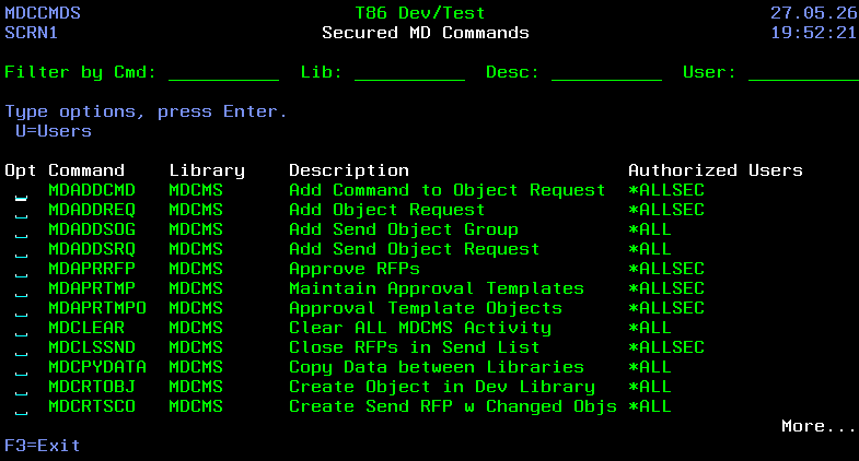 MD Command Security
