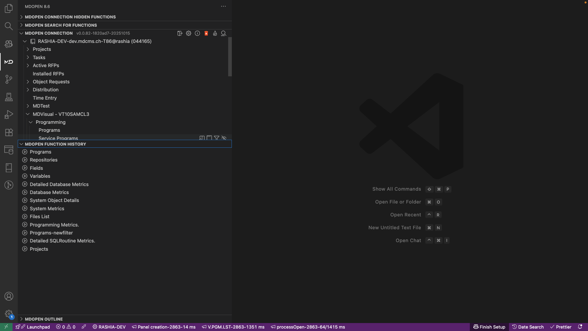 Function History Panel