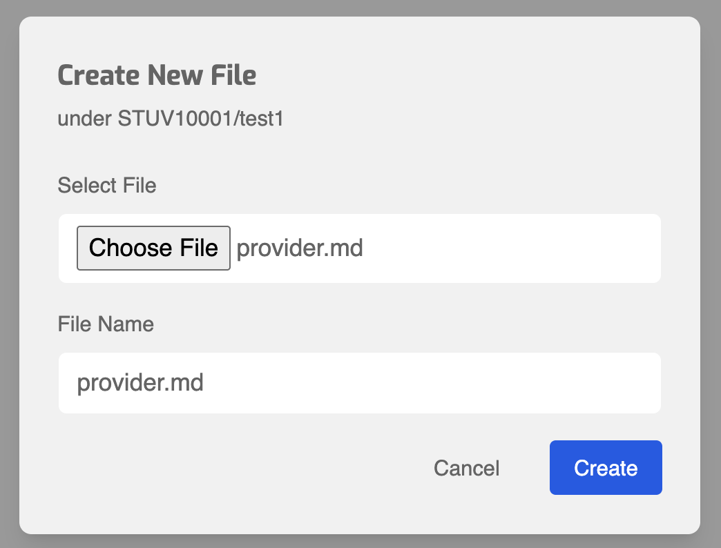 Create: new markdown file with file selected