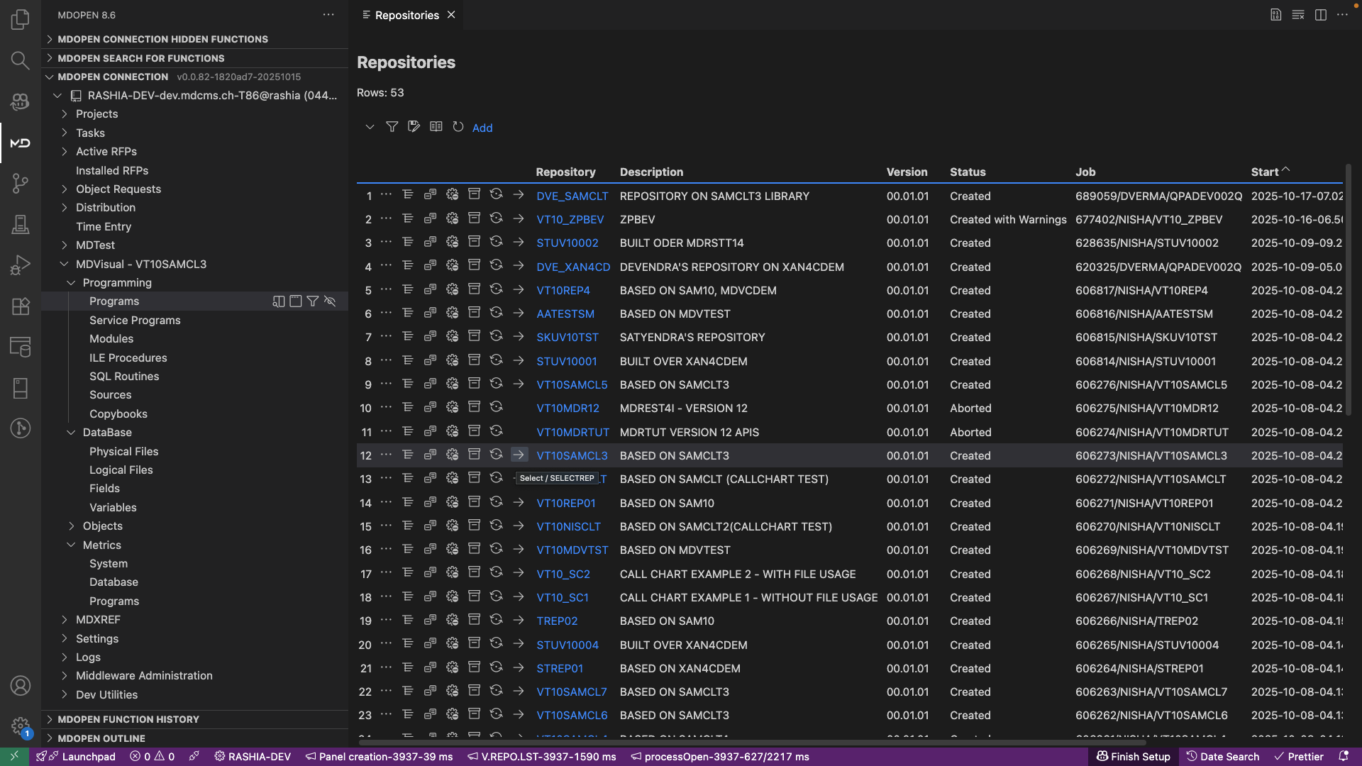 MDiQ Repository Selection